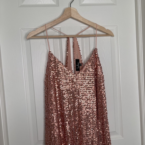Lulu's Blush Sequin Strappy Dress Size Medium :) - Picture 6 of 8